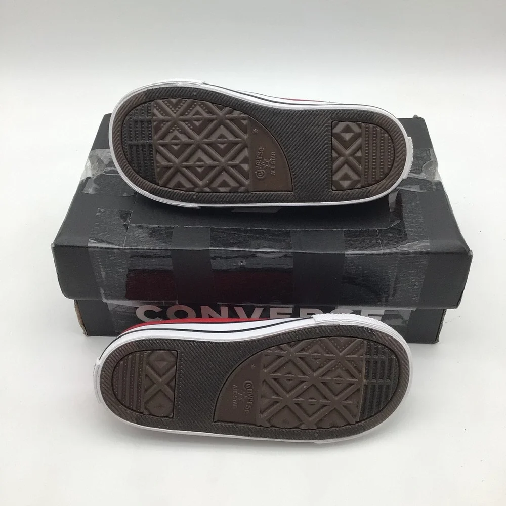 Converse CT All Star Ox Red Canvas Infant Shoes Size 9 Toddler 7J236 NEW